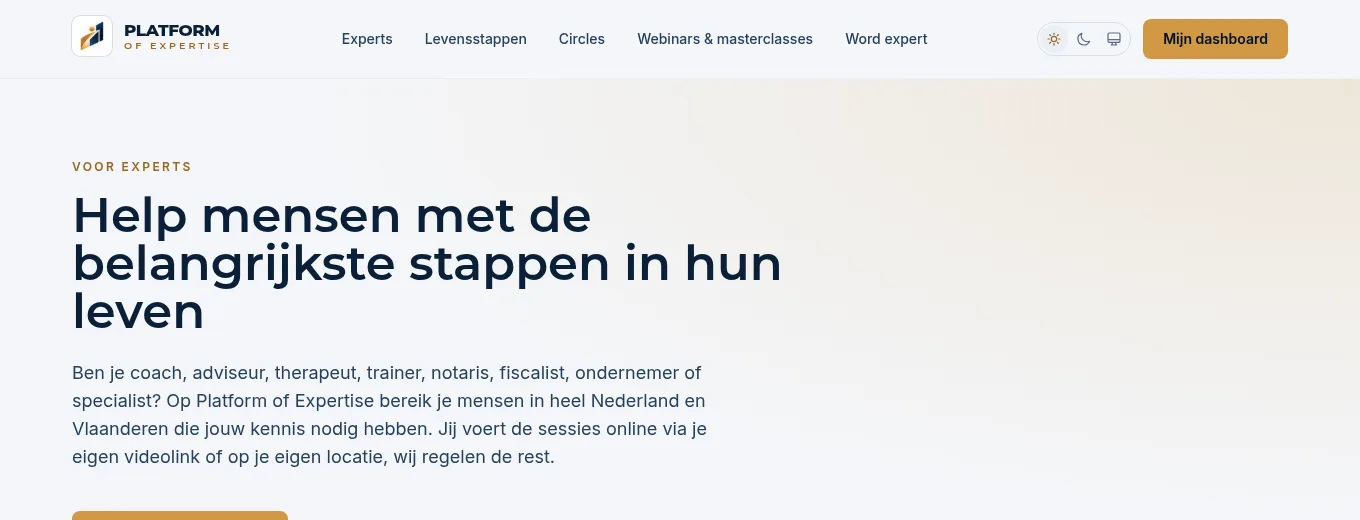 De pagina Word expert met de knop Meld je aan als expert