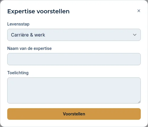 Het venster Expertise voorstellen